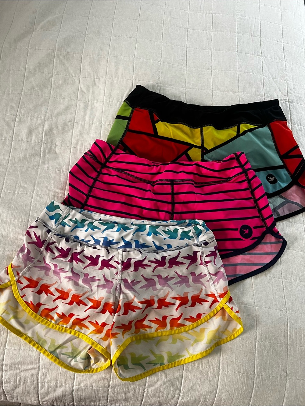 Smashfest Queen running shorts 2 size M, 1 pair (white) size S, three for $55